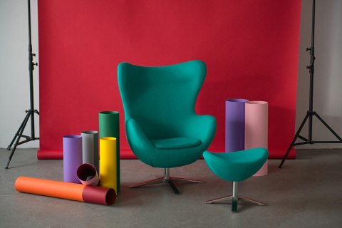 D2.DESIGN Podnóżek Jajo Soft wełna zielony YQ-23 D2.DESIGN Podnóżek Jajo Soft wełna zielony YQ-23