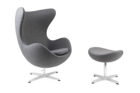 D2.DESIGN Podnóżek Jajo szary jasny kaszmir 42 Premium D2.DESIGN Podnóżek Jajo szary jasny kaszmir 42 Premium