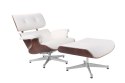 D2.DESIGN Podnóżek Vip biały/walnut/silver base TP D2.DESIGN Podnóżek Vip biały/walnut/silver base TP