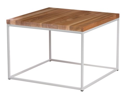 Maduu Studio Stolik Cube 45x45 biały profil 15 mm blat lakierowany z czereśni naturalny Maduu Studio Stolik Cube 45x45 biały profil 15 mm blat lakierowany z czereśni naturalny