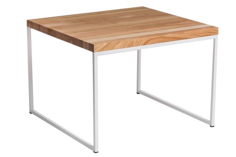 Maduu Studio Stolik Graphi 60x60 biały profil 15 mm blat lakierowany z czereśni naturalny Maduu Studio Stolik Graphi 60x60 biały profil 15 mm blat lakierowany z czereśni naturalny