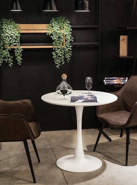 Simplet Stół Simplet Skinny okrągły White 80cm Biały blat MDF lakierowany noga metal malowany mat do domu i do lokalu Simplet Stół Simplet Skinny okrągły White 80cm Biały blat MDF lakierowany noga metal malowany mat do domu i do lokalu