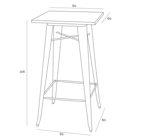 D2.DESIGN Stół barowy Paris Wood srebrny jesion D2.DESIGN Stół barowy Paris Wood srebrny jesion