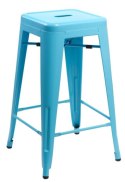 D2.DESIGN Stołek barowy Paris 66cm niebieski inspirowany Tolix D2.DESIGN Stołek barowy Paris 66cm niebieski inspirowany Tolix