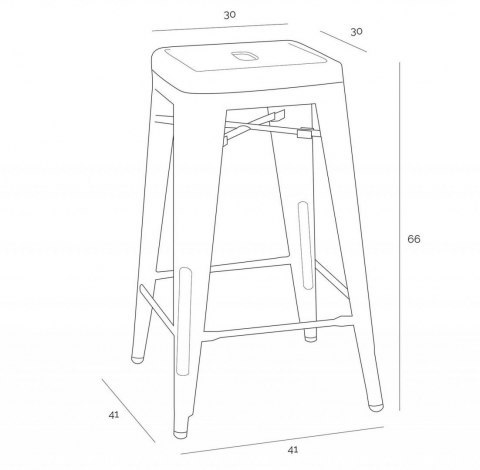 D2.DESIGN Stołek barowy Paris 66cm szary inspirowany Tolix D2.DESIGN Stołek barowy Paris 66cm szary inspirowany Tolix