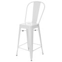 D2.DESIGN Hoker Krzesło barowe Stołek barowy Paris Back biały inspirowan Tolix metal malowany proszkowo wysokie oparcie podnóżek D2.DESIGN Hoker Krzesło barowe Stołek barowy Paris Back biały inspirowan Tolix metal malowany proszkowo wysokie oparcie podnóżek