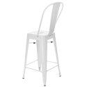 D2.DESIGN Hoker Krzesło barowe Stołek barowy Paris Back biały inspirowan Tolix metal malowany proszkowo wysokie oparcie podnóżek
