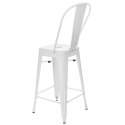 D2.DESIGN Hoker Krzesło barowe Stołek barowy Paris Back biały inspirowan Tolix metal malowany proszkowo wysokie oparcie podnóżek D2.DESIGN Hoker Krzesło barowe Stołek barowy Paris Back biały inspirowan Tolix metal malowany proszkowo wysokie oparcie podnóżek