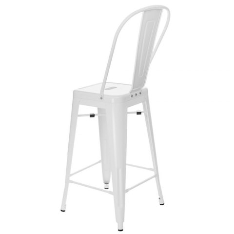 D2.DESIGN Hoker Krzesło barowe Stołek barowy Paris Back biały inspirowan Tolix metal malowany proszkowo wysokie oparcie podnóżek D2.DESIGN Hoker Krzesło barowe Stołek barowy Paris Back biały inspirowan Tolix metal malowany proszkowo wysokie oparcie podnóżek