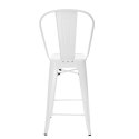 D2.DESIGN Hoker Krzesło barowe Stołek barowy Paris Back biały inspirowan Tolix metal malowany proszkowo wysokie oparcie podnóżek