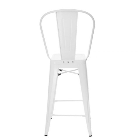 D2.DESIGN Hoker Krzesło barowe Stołek barowy Paris Back biały inspirowan Tolix metal malowany proszkowo wysokie oparcie podnóżek D2.DESIGN Hoker Krzesło barowe Stołek barowy Paris Back biały inspirowan Tolix metal malowany proszkowo wysokie oparcie podnóżek