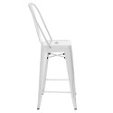 D2.DESIGN Hoker Krzesło barowe Stołek barowy Paris Back biały inspirowan Tolix metal malowany proszkowo wysokie oparcie podnóżek D2.DESIGN Hoker Krzesło barowe Stołek barowy Paris Back biały inspirowan Tolix metal malowany proszkowo wysokie oparcie podnóżek