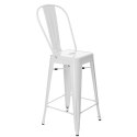 D2.DESIGN Hoker Krzesło barowe Stołek barowy Paris Back biały inspirowan Tolix metal malowany proszkowo wysokie oparcie podnóżek D2.DESIGN Hoker Krzesło barowe Stołek barowy Paris Back biały inspirowan Tolix metal malowany proszkowo wysokie oparcie podnóżek
