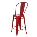 D2.DESIGN Stołek barowy Paris Back czerwony inspirowany Tolix D2.DESIGN Stołek barowy Paris Back czerwony inspirowany Tolix