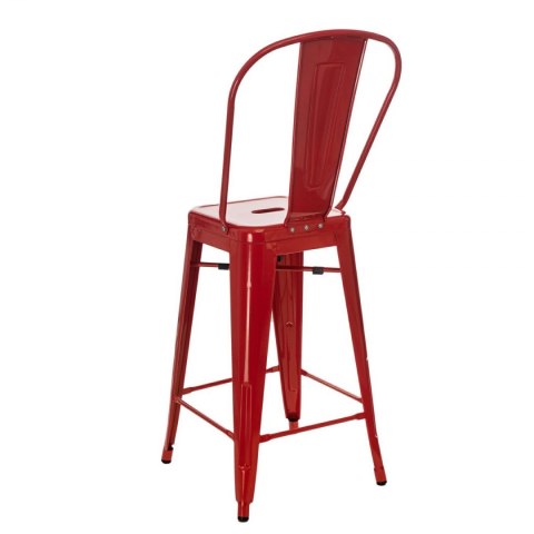 D2.DESIGN Stołek barowy Paris Back czerwony inspirowany Tolix D2.DESIGN Stołek barowy Paris Back czerwony inspirowany Tolix