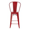 D2.DESIGN Stołek barowy Paris Back czerwony inspirowany Tolix D2.DESIGN Stołek barowy Paris Back czerwony inspirowany Tolix