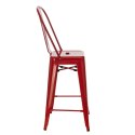 D2.DESIGN Stołek barowy Paris Back czerwony inspirowany Tolix D2.DESIGN Stołek barowy Paris Back czerwony inspirowany Tolix