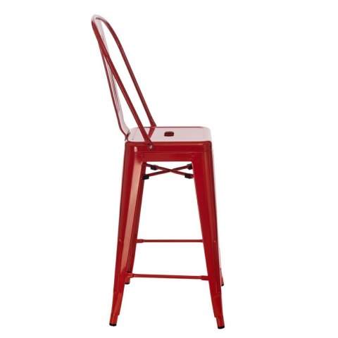 D2.DESIGN Stołek barowy Paris Back czerwony inspirowany Tolix D2.DESIGN Stołek barowy Paris Back czerwony inspirowany Tolix