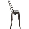 D2.DESIGN Stołek barowy Hoker Paris Back metalowy inspirowany Tolix Krzesło barowe metal postarzany widoczne przetarcia i rdza D2.DESIGN Stołek barowy Hoker Paris Back metalowy inspirowany Tolix Krzesło barowe metal postarzany widoczne przetarcia i rdza