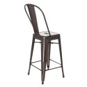 D2.DESIGN Stołek barowy Hoker Paris Back metalowy inspirowany Tolix Krzesło barowe metal postarzany widoczne przetarcia i rdza