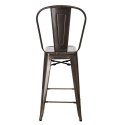 D2.DESIGN Stołek barowy Hoker Paris Back metalowy inspirowany Tolix Krzesło barowe metal postarzany widoczne przetarcia i rdza D2.DESIGN Stołek barowy Hoker Paris Back metalowy inspirowany Tolix Krzesło barowe metal postarzany widoczne przetarcia i rdza