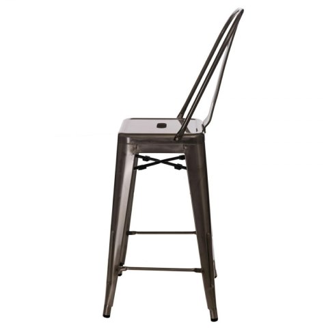 D2.DESIGN Stołek barowy Hoker Paris Back metalowy inspirowany Tolix Krzesło barowe metal postarzany widoczne przetarcia i rdza D2.DESIGN Stołek barowy Hoker Paris Back metalowy inspirowany Tolix Krzesło barowe metal postarzany widoczne przetarcia i rdza