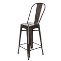 D2.DESIGN Stołek barowy Hoker Paris Back metalowy inspirowany Tolix Krzesło barowe metal postarzany widoczne przetarcia i rdza D2.DESIGN Stołek barowy Hoker Paris Back metalowy inspirowany Tolix Krzesło barowe metal postarzany widoczne przetarcia i rdza