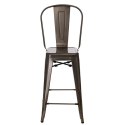D2.DESIGN Stołek barowy Hoker Paris Back metalowy inspirowany Tolix Krzesło barowe metal postarzany widoczne przetarcia i rdza D2.DESIGN Stołek barowy Hoker Paris Back metalowy inspirowany Tolix Krzesło barowe metal postarzany widoczne przetarcia i rdza