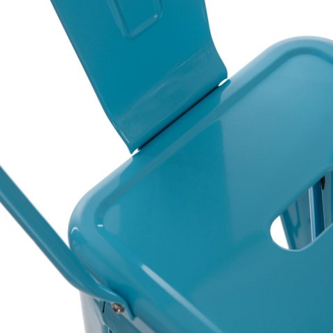 D2.DESIGN Hoker Krzesło barowe Stołek Paris Back niebieski inspirowany Tolix metal malowany proszkowo wysokie oparcie podnóżek D2.DESIGN Hoker Krzesło barowe Stołek Paris Back niebieski inspirowany Tolix metal malowany proszkowo wysokie oparcie podnóżek