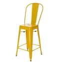 D2.DESIGN Hoker Krzesło barowe Stołek Paris Back żółty inspirowany Tolix metal malowany proszkowo wysokie oparcie podnóżek D2.DESIGN Hoker Krzesło barowe Stołek Paris Back żółty inspirowany Tolix metal malowany proszkowo wysokie oparcie podnóżek