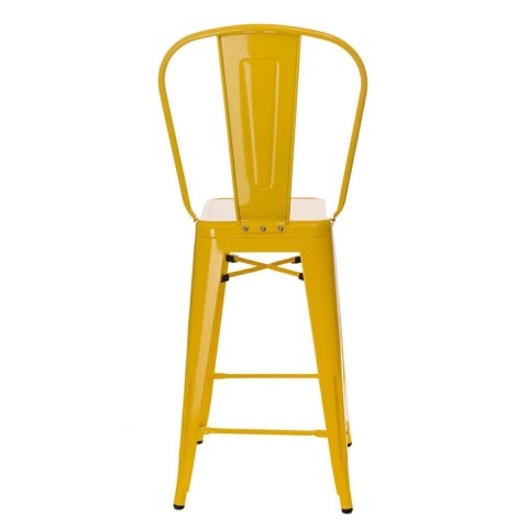 D2.DESIGN Hoker Krzesło barowe Stołek Paris Back żółty inspirowany Tolix metal malowany proszkowo wysokie oparcie podnóżek D2.DESIGN Hoker Krzesło barowe Stołek Paris Back żółty inspirowany Tolix metal malowany proszkowo wysokie oparcie podnóżek