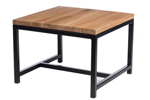 Maduu Studio Stolik Industry 60x60 czarny prof.30mm blat lakierowany dąb naturalny Maduu Studio Stolik Industry 60x60 czarny prof.30mm blat lakierowany dąb naturalny