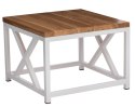 Maduu Studio Stolik Loft 45x45 biały profil 30 mm blat lakierowany dąb naturalny Maduu Studio Stolik Loft 45x45 biały profil 30 mm blat lakierowany dąb naturalny
