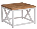 Maduu Studio Stolik Loft 45x45 biały profil 30 mm blat lakierowany z czereśni naturalny Maduu Studio Stolik Loft 45x45 biały profil 30 mm blat lakierowany z czereśni naturalny