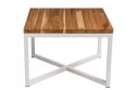 Maduu Studio Stolik Taco 100x100 biały profil 30 mm blat lakierowany z czereśni naturalny Maduu Studio Stolik Taco 100x100 biały profil 30 mm blat lakierowany z czereśni naturalny