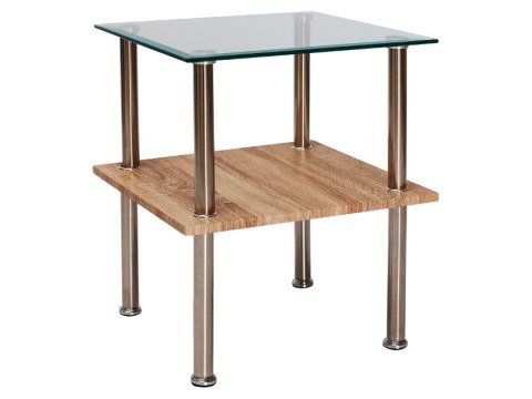 SIGNAL ŁAWA ANA SZKŁO HARTOWANE TRANSP./ METAL CHROM MDF DĄB SONOMA 50x50 SIGNAL ŁAWA ANA SZKŁO HARTOWANE TRANSP./ METAL CHROM MDF DĄB SONOMA 50x50