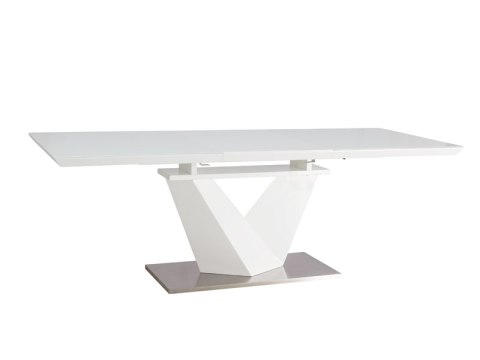 SIGNAL STÓŁ ALARAS III MDF+szkło hartowane BIAŁY / BIAŁY LAKIER MDF+stal szczotkowana 160(220)X90 SIGNAL STÓŁ ALARAS III MDF+szkło hartowane BIAŁY / BIAŁY LAKIER MDF+stal szczotkowana 160(220)X90