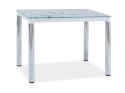 SIGNAL STÓŁ DAMAR II SZKŁO HARTOWANE BIAŁY/ STELAŻ METAL CHROM 100x60 SIGNAL STÓŁ DAMAR II SZKŁO HARTOWANE BIAŁY/ STELAŻ METAL CHROM 100x60