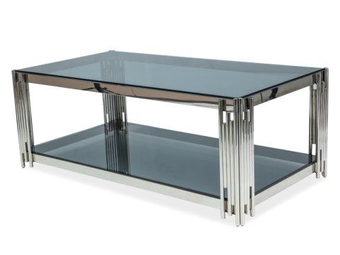 SIGNAL ŁAWA PROSTOKĄTNA FOSSIL A SZKŁO HARTOWANE DYMIONE/ STELAŻ METAL SREBRNY 120X60 SIGNAL ŁAWA PROSTOKĄTNA FOSSIL A SZKŁO HARTOWANE DYMIONE/ STELAŻ METAL SREBRNY 120X60