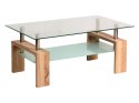 ŁAWA Z PÓŁKĄ LISA BASIC PROSTOKĄT BLAT SZKŁO HARTOWANE TRANSPARENTNY / NOGI MDF DĄB SONOMA 100x60x45 SIGNAL ŁAWA Z PÓŁKĄ LISA BASIC PROSTOKĄT BLAT SZKŁO HARTOWANE TRANSPARENTNY / NOGI MDF DĄB SONOMA 100x60x45 SIGNAL