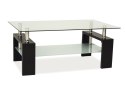 ŁAWA Z PÓŁKĄ LISA BASIC II SIGNAL SZKŁO HARTOWANE TRANSPARENTNY / STELAŻ MDF VENGE 100x60 ława prostokątna do salonu ŁAWA Z PÓŁKĄ LISA BASIC II SIGNAL SZKŁO HARTOWANE TRANSPARENTNY / STELAŻ MDF VENGE 100x60 ława prostokątna do salonu