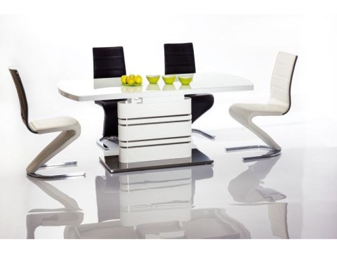 SIGNAL STÓŁ GUCCI SZKŁO HARTOWANE + MDF BIAŁY / MDF + STAL SZCZOTKOWANA BIAŁY LAKIER140(200)X85 SIGNAL STÓŁ GUCCI SZKŁO HARTOWANE + MDF BIAŁY / MDF + STAL SZCZOTKOWANA BIAŁY LAKIER140(200)X85