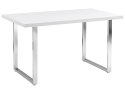 SIGNAL STÓŁ PROSTOKĄTNY RING MDF BIAŁY LAKIER/ STELAŻ METAL CHROM 130X80 SIGNAL STÓŁ PROSTOKĄTNY RING MDF BIAŁY LAKIER/ STELAŻ METAL CHROM 130X80