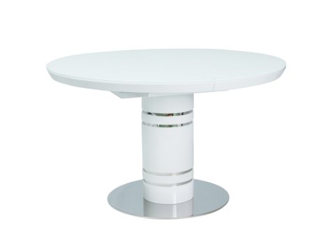 SIGNAL STÓŁ STRATOS ROZKŁADANY BLAT MDF + SZKŁO HARTOWANE BIAŁY LAKIER/ PODSTAWA MDF + STAL NIERDZEWNA BIAŁY LAKIER 120(160)x120 SIGNAL STÓŁ STRATOS ROZKŁADANY BLAT MDF + SZKŁO HARTOWANE BIAŁY LAKIER/ PODSTAWA MDF + STAL NIERDZEWNA BIAŁY LAKIER 120(160)x120