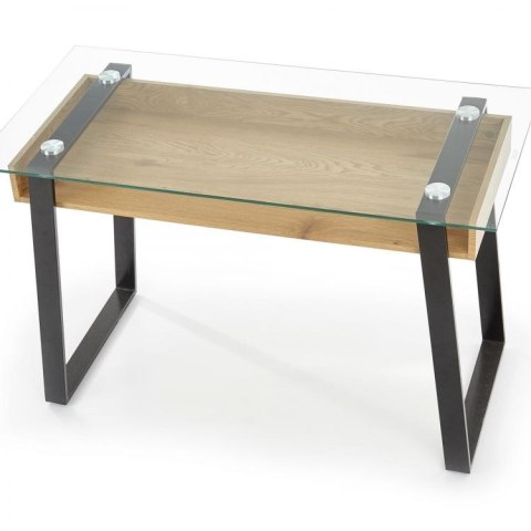 Halmar biurko B36 szkło, MDF fornir dąb złoty/czarny stal malowana 120x60 Halmar biurko B36 szkło, MDF fornir dąb złoty/czarny stal malowana 120x60