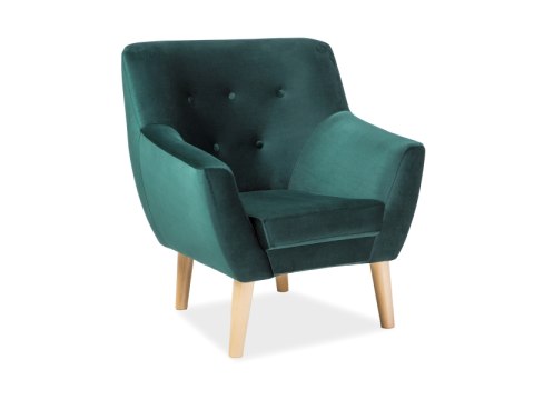 SIGNAL FOTEL NORDIC 1 VELVET KOLOR ZIELONY TAPICERKA BLUVEL 78 / BUK SIGNAL FOTEL NORDIC 1 VELVET KOLOR ZIELONY TAPICERKA BLUVEL 78 / BUK
