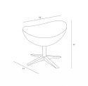 D2.DESIGN Fotel Jajo Soft z podnóżkiem wełna z przeszyciem szary JA-2702 D2.DESIGN Fotel Jajo Soft z podnóżkiem wełna z przeszyciem szary JA-2702