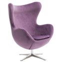 D2.DESIGN Fotel Jajo Velvet fioletowy