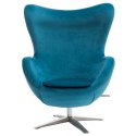 D2.DESIGN Fotel Jajo Velvet niebieski