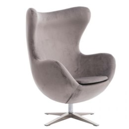 D2.DESIGN Fotel Jajo Velvet srebrny